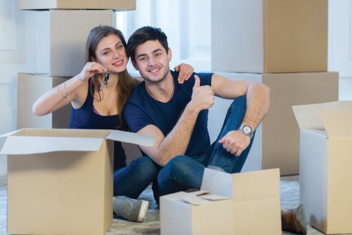 Office relocation planning in Leaves Green with moving boxes and desks