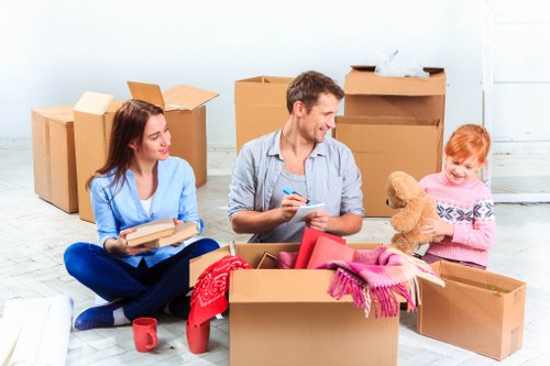 Loading items into a van for transport service