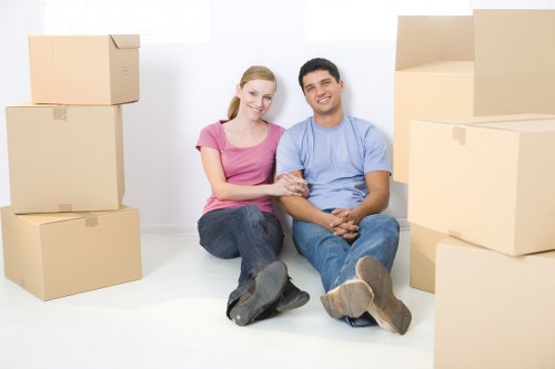 Preparation checklist and packing materials for an office move