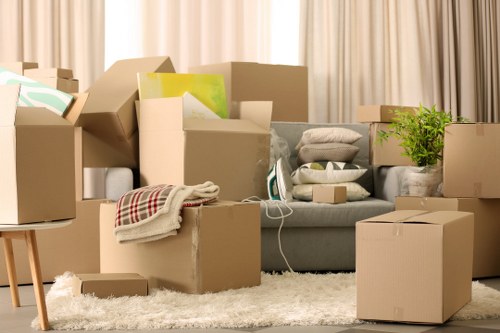 Local office movers preparing equipment for a business move in Leaves Green