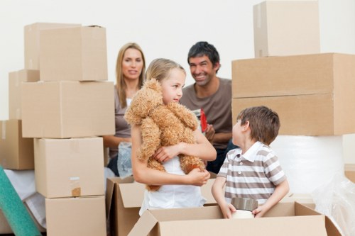 A moving checklist and labelled boxes prepared for a home relocation